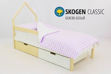 Кровать-домик мини Skogen бежево-белый в Самаре