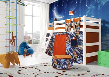 Кровать-чердак в детскую Соня, Вариант 6 Белый в Тольятти