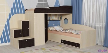 Детская кровать-шкаф Кадет-2, корпус Дуб, фасад Венге в Тольятти