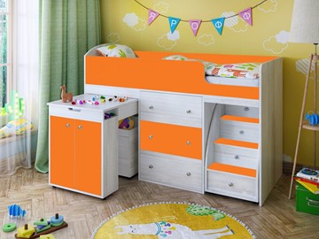Детская кровать-шкаф Малыш 1600, корпус Винтерберг, фасад Оранжевый в Сызрани