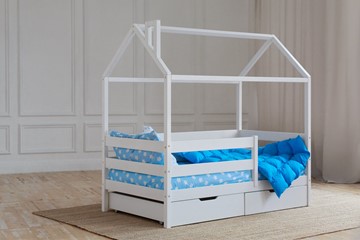 Детская кровать для девочки Домик с ящиками, цвет белый в Самаре
