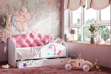 Кровать детская Звездочка с бортиком, Розовый в Самаре