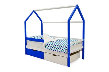 Кровать-домик Svogen сине-белый в Самаре