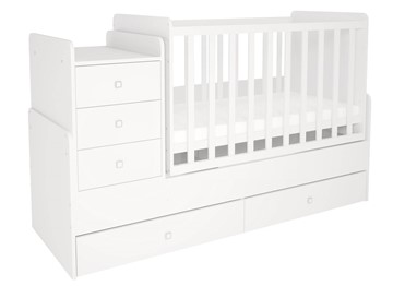 Кровать для новорожденных с комодом POLINI Kids Simple 1100 Белый в Самаре
