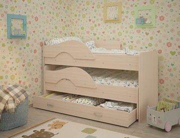 Детская двухъярусная кровать ТМК Радуга 1.6 с ящиком, цвет Млечный дуб в Сызрани