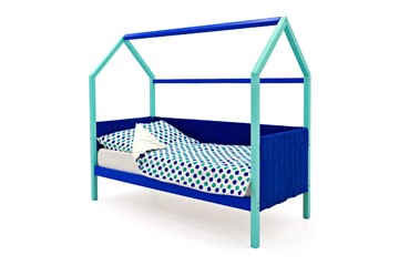 Детская кровать-домик Svogen, мятный-синий мягкая в Сызрани