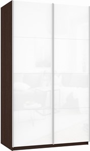Шкаф Прайм (Белое стекло/Белое стекло) 1200x570x2300, венге в Тольятти