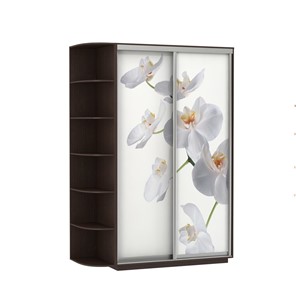 Шкаф 2-х дверный Экспресс 1500x600x2200, со стеллажом, Орхидея белая/венге в Самаре