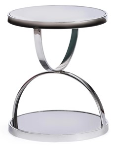 Стеклянный журнальный столик GROTTO (mod. 9157) металл/дымчатое стекло, 42х42х50, хром в Самаре