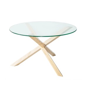 Стеклянный столик Оникс-3, Натуральный массив/Прозрачное стекло в Самаре