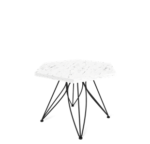 Шестигранный столик SHT-S113 / SHT-ТT20 60 ЛДСП (мрамор каррара белый/черный муар) в Самаре