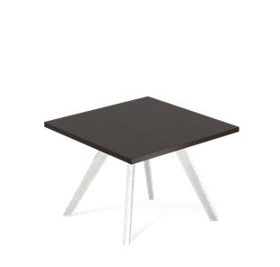 Квадратный столик SHT-S39 / SHT-TT 60/60 ЛДСП (венге луизиана/белый/патина серебро) в Самаре