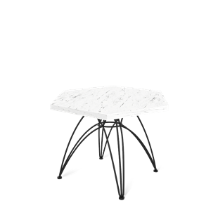 Шестигранный столик SHT-S112 / SHT-ТT20 60 ЛДСП (мрамор каррара белый/черный муар) в Самаре