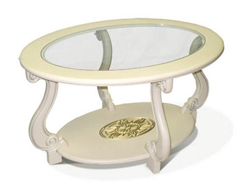 Стеклянный столик Мебелик Овация-С, слоновая кость в Тольятти