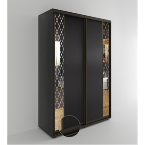 Шкаф 2-х дверный Акцент-Вера 2-КР (Эко кожа Версаль, ромбы) 2303х1400х600, Венге в Сызрани