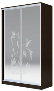 Шкаф 2-х дверный 2300х1200х620 два зеркала, "Колибри" ХИТ 23-12-66-03 Венге Аруба в Самаре