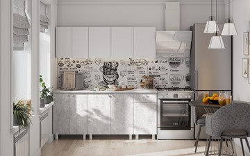 Кухонный гарнитур КГ-1 1800, белый/белый/цемент светлый/антарес в Тольятти