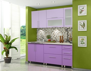 Модульная кухня Мыло 224 2000х718, цвет Фиолет/Пастель фиолет в Самаре