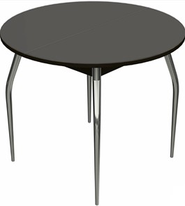 Кухонный круглый стол Ривьера исп. круг хром №5 (стекло коричневое/венге) в Самаре