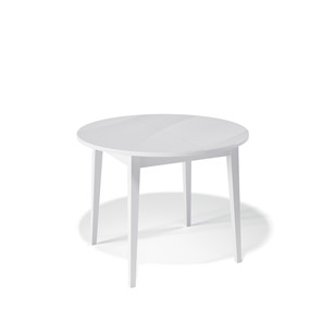 Обеденный круглый стол Kenner 1000M (Белый/Стекло белое сатин) в Самаре