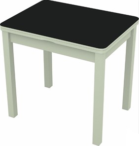 Кухонный стол раздвижной Бари дерево №8 (стекло черное/белый) в Самаре