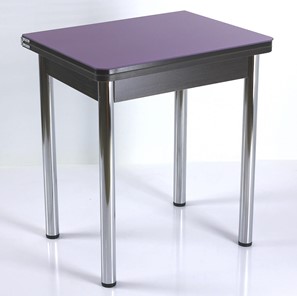 Кухонный пристенный стол СПА-02 СТ2, венге ЛДСП/стекло фиолетовый/39 прямые трубки хром в Самаре