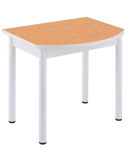 Кухонный пристенный стол НСПГ-07 ПЛ1, цветы манго/белое ЛДСП/36 прямые трубки крашеные белый в Сызрани