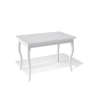 Кухонный раздвижной стол Kenner 1100C (Белый/Стекло белое глянец) в Тольятти