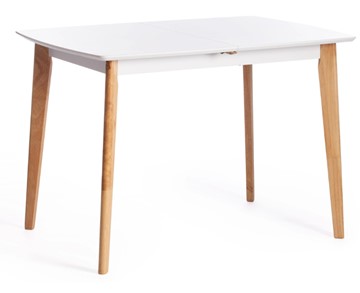Маленький обеденный стол Claire, дерево гевея/МДФ, 110+30x75x75 Белый/натуральный арт.15111 в Тольятти