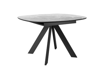 Стол обеденный раскладной DikLine BK100 Керамика Серый мрамор/подстолье черное/опоры черные в Сызрани