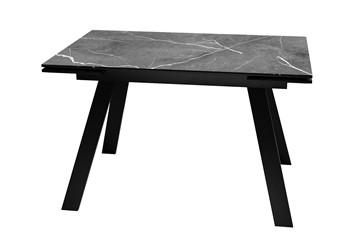 Стол обеденный раскладной DikLine DKL140 Керамика Черный мрамор/опоры черные (2 уп.) в Тольятти