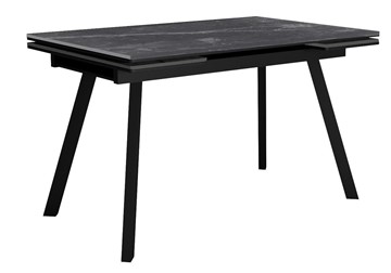 Керамический кухонный стол DikLine SKA125 Керамика Серый мрамор/подстолье черное/опоры черные (2 уп.) в Самаре