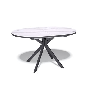 Обеденный овальный стол DO1300 (черный/керамика мрамор белый) в Самаре