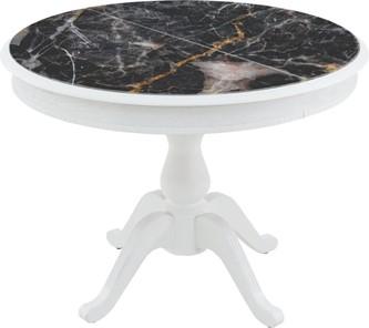 Овальный обеденный стол Фабрицио-1 Glass, Круг 1000, фотопечать (Мрамор 10) в Самаре