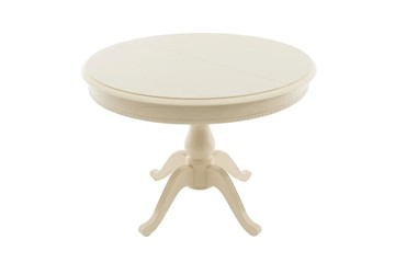 Овальный обеденный стол Фабрицио-1 Glass, Круг 1000, (Тон 10 - Слоновая кость + Молочное) в Самаре