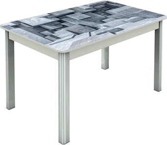 Кухонный стол раскладной Гамбург исп.1 ноги метал. крашеные №23, Фотопечать (Текстура №74) в Тольятти