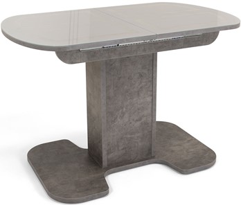 Обеденный раздвижной стол Кубика Киото-1 (ноги серый камень, серебро/серый камень) в Тольятти