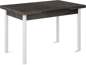 Кухонный стол раскладной Кубика Милан-2 EVO, ноги белые, серый камень в Тольятти