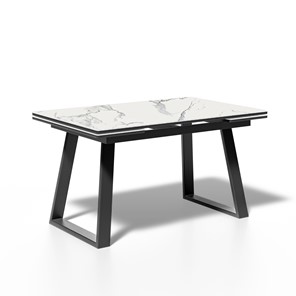 Раздвижной стол ML1400 (черный/керамика мрамор белый) в Тольятти