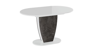 Овальный кухонный стол Монреаль тип 1 (Белый глянец/Моод темный) в Сызрани