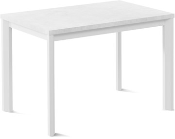 Кухонный стол раскладной Кубика Нагано-1L (ноги металлические белые, белый цемент) в Сызрани