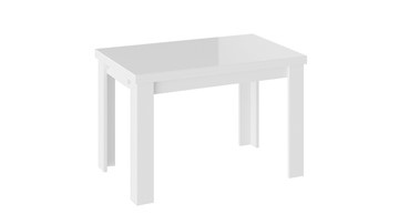Маленький кухонный стол Норман тип 1, цвет Белый/Стекло белый глянец в Самаре