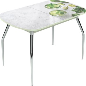 Кухонный раскладной стол Ривьера исп.2 ноги метал. крашеные №24 Фотопечать (Фрукты №28) в Самаре