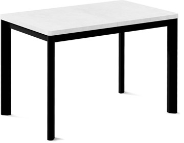Обеденный раздвижной стол Кубика Токио-1L (ноги металлические черные, белый цемент) в Самаре