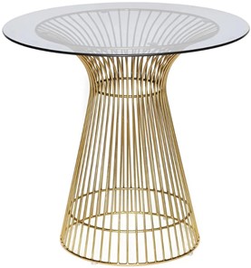 Стеклянный обеденный стол ARGO (mod. DT1471) металл/стекло, D80x74.5 черный/золотой в Сызрани