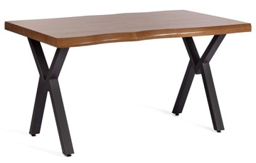 Кухонный обеденный стол EFFRON (mod. 1412) ЛДСП+меламин/металл, 140х80х75, walnut (орех)/чёрный в Самаре