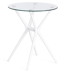 Стеклянный стол PARNAVAZ (mod. 29) пластик/стекло, 60х60х70,5 прозрачный/белый арт.19697 в Самаре
