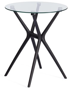 Стеклянный кухонный стол PARNAVAZ (mod. 29) пластик/стекло, 60х60х70,5 прозрачный/черный арт.19698 в Тольятти