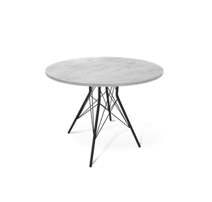 Обеденный круглый стол SHT-TU2-1 / SHT-TT 90 ЛДСП (бетон чикаго светло-серый/черный муар) в Самаре
