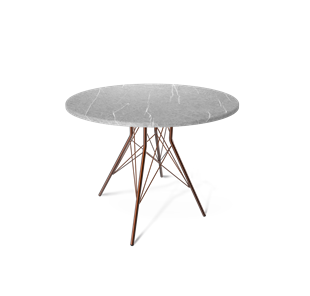 Обеденный круглый стол SHT-TU2-1 / SHT-TT 90 МДФ (серый мрамор/медный металлик) в Сызрани